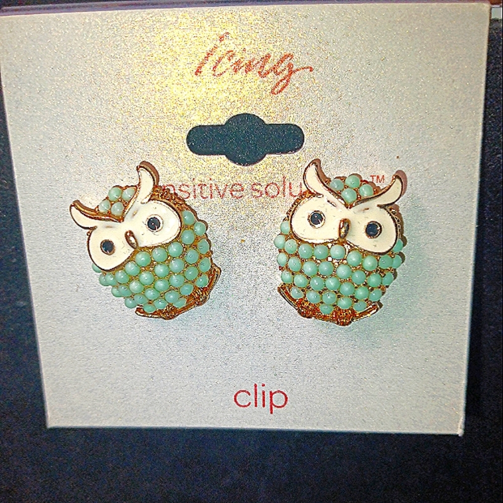 OWL clip on Earrings by: Icing